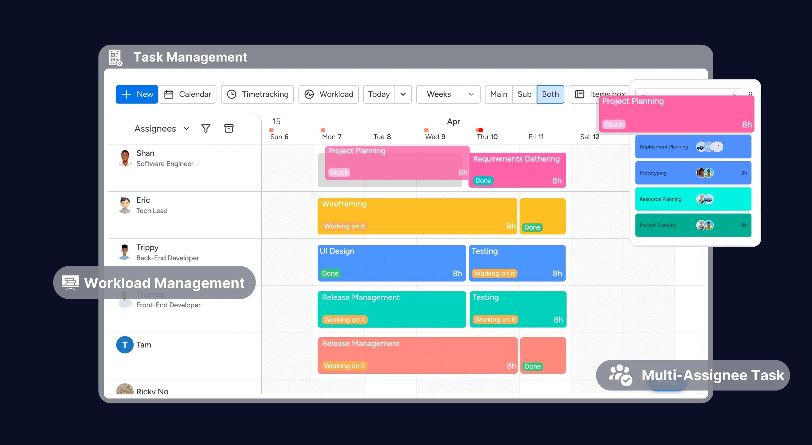 Task management screenshot